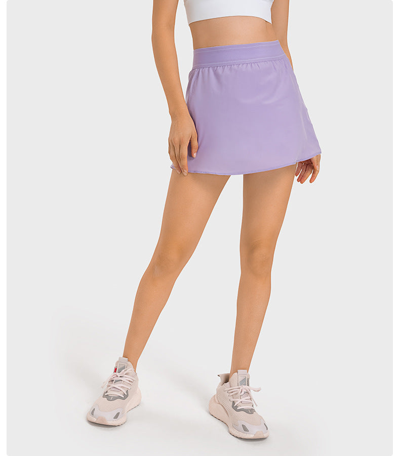 High-Waist Cooling Tennis Skort: Quick-Dry, Breathable & Built-In Shorts-High-Performance Women's Sport Skirts - Trendy and Functional-Ayla Boutique