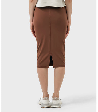 Double Slit Sheath Skirt: Casual To Work & Evening-High-Performance Women's Sport Skirts - Trendy and Functional-Ayla Boutique