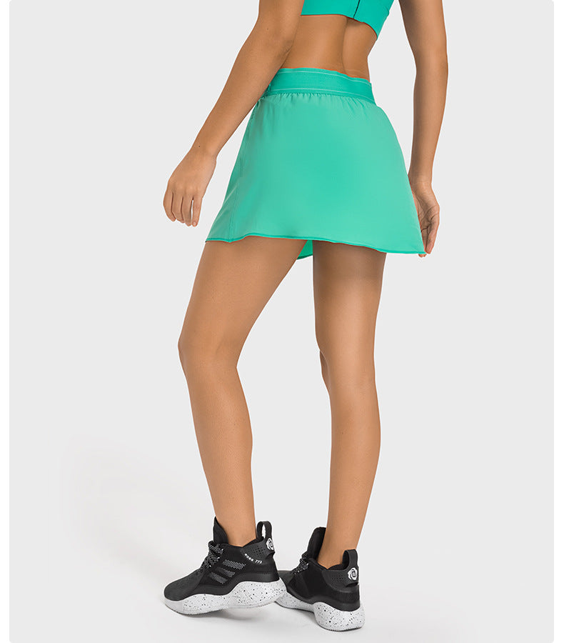 High-Waist Cooling Tennis Skort: Quick-Dry, Breathable & Built-In Shorts-High-Performance Women's Sport Skirts - Trendy and Functional-Ayla Boutique
