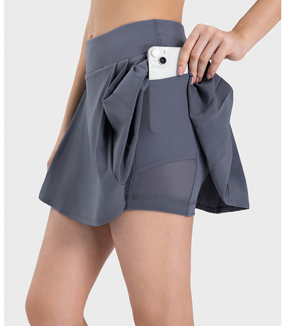 Water-Cooled Pleated Yoga Skort: Quick-Dry, Built-In Shorts & Slim Fit-High-Performance Women's Sport Skirts - Trendy and Functional-Ayla Boutique