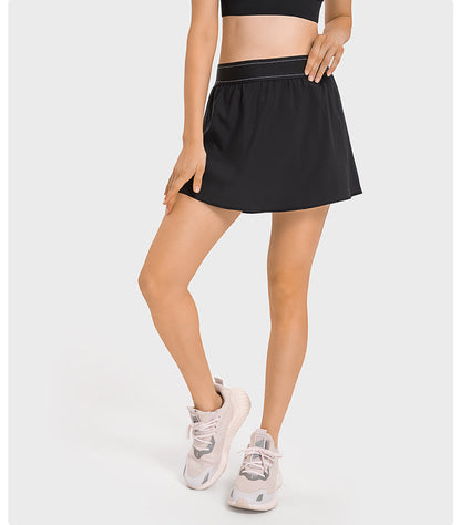 High-Waist Cooling Tennis Skort: Quick-Dry, Breathable & Built-In Shorts-High-Performance Women's Sport Skirts - Trendy and Functional-Ayla Boutique