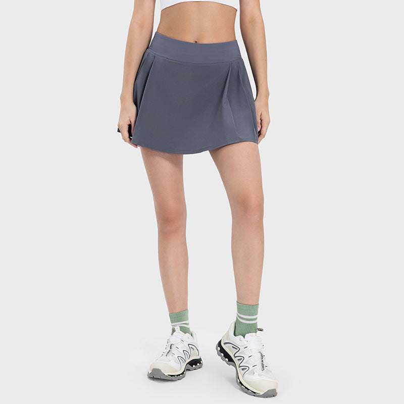Water-Cooled Pleated Yoga Skort: Quick-Dry, Built-In Shorts & Slim Fit-High-Performance Women's Sport Skirts - Trendy and Functional-Ayla Boutique