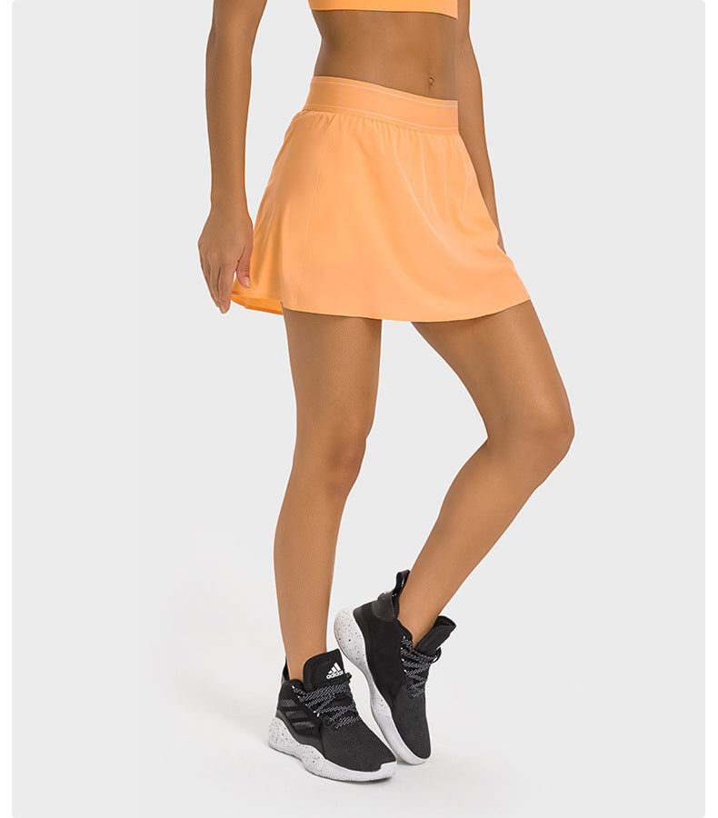 High-Waist Cooling Tennis Skort: Quick-Dry, Breathable & Built-In Shorts-High-Performance Women's Sport Skirts - Trendy and Functional-Ayla Boutique