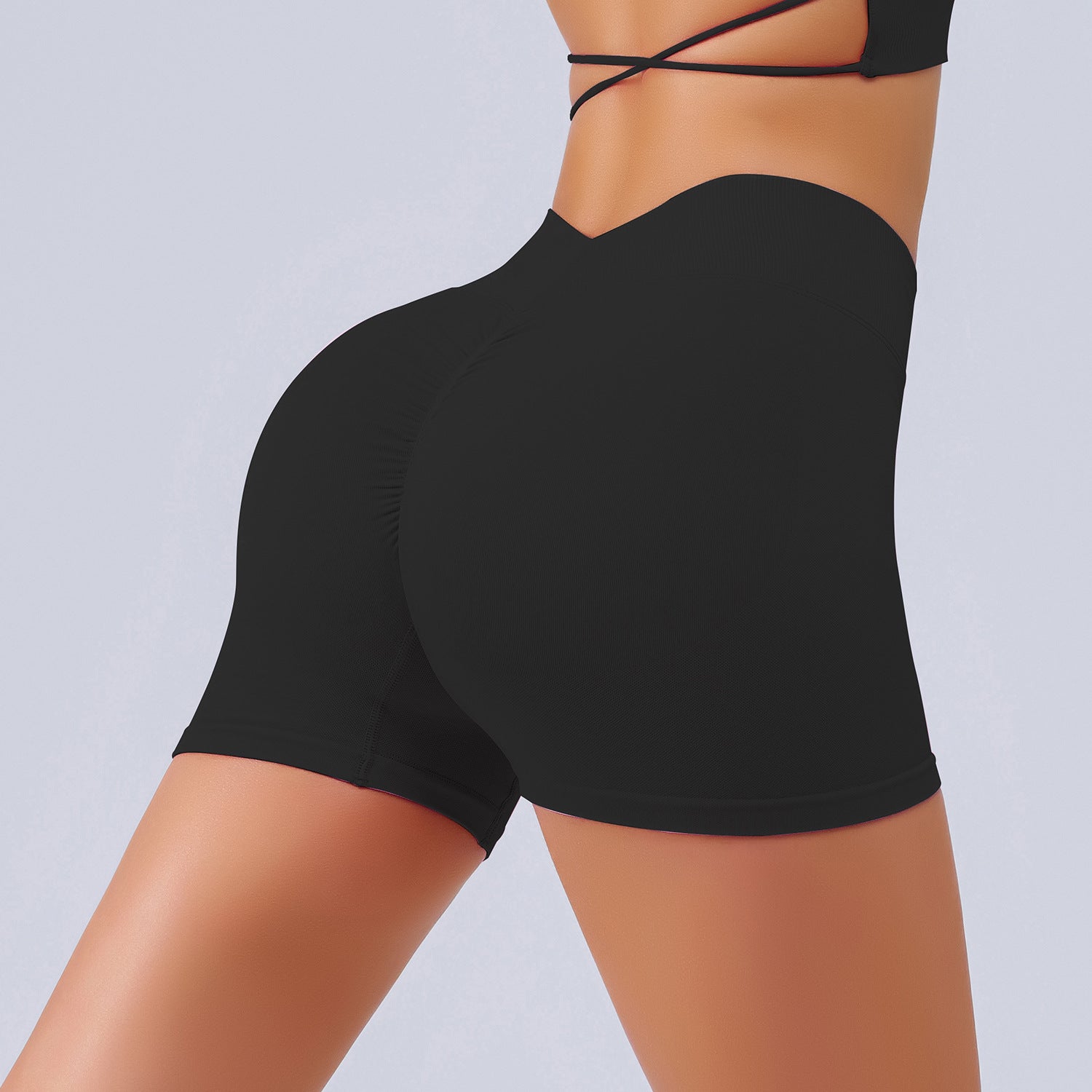 High-Waist Seamless Peach Yoga Shorts: Breathable & Sporty-Ayla Boutique AU | Seamless Peach High Waist Yoga Shorts-Ayla Boutique