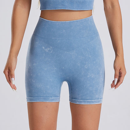 Tie-dye fitness shorts women