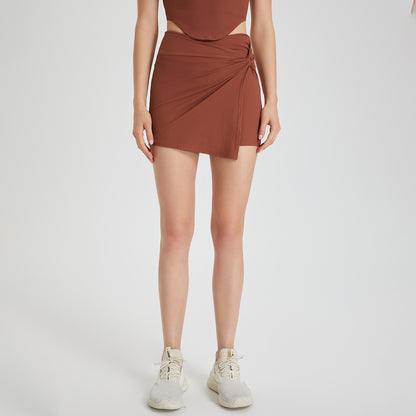 Rib Twist High Waist Short Culottes - Faux Two Piece Running Sports Fitness Shorts-Rib Twist High Waist Sports Culottes | At Ayla Australia-Ayla Boutique