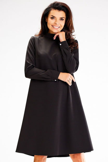 violet long sleeve turtleneck day dress view 7