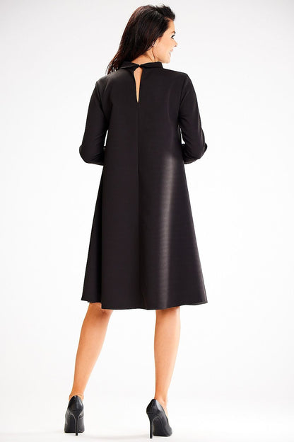 violet long sleeve turtleneck day dress view 9