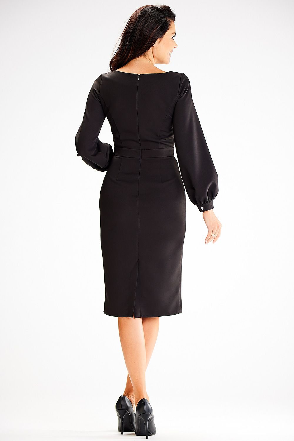 violet long sleeve day dress view 10