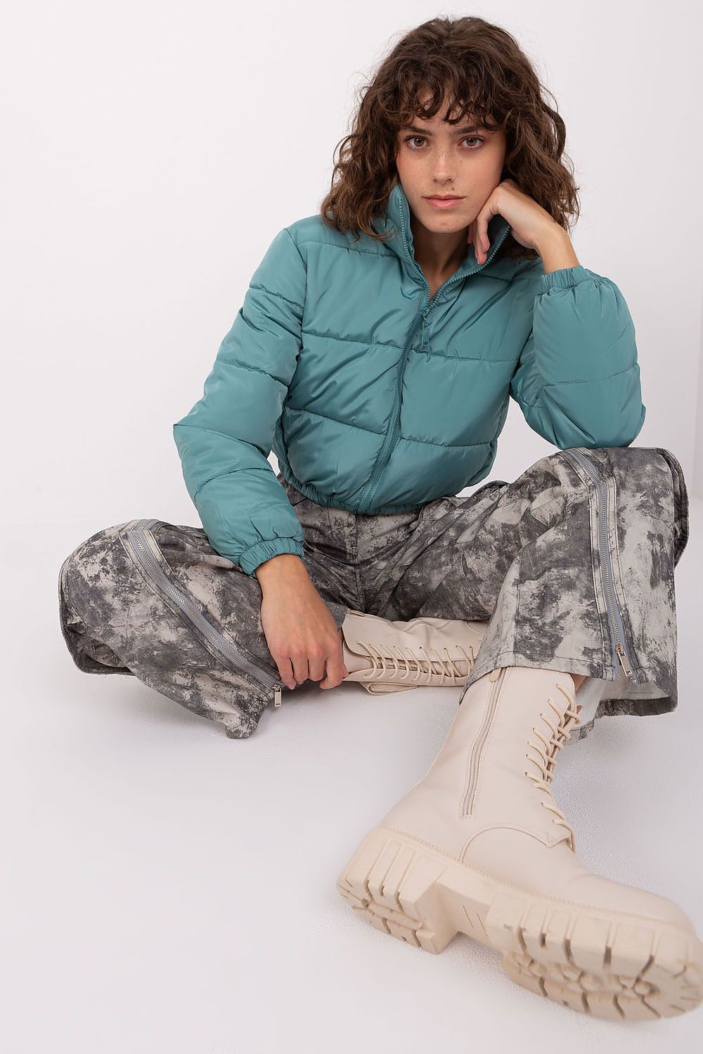 blue long sleeve jacket alternate angle