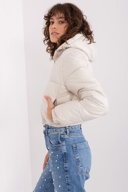 beige long sleeve jacket alternate angle