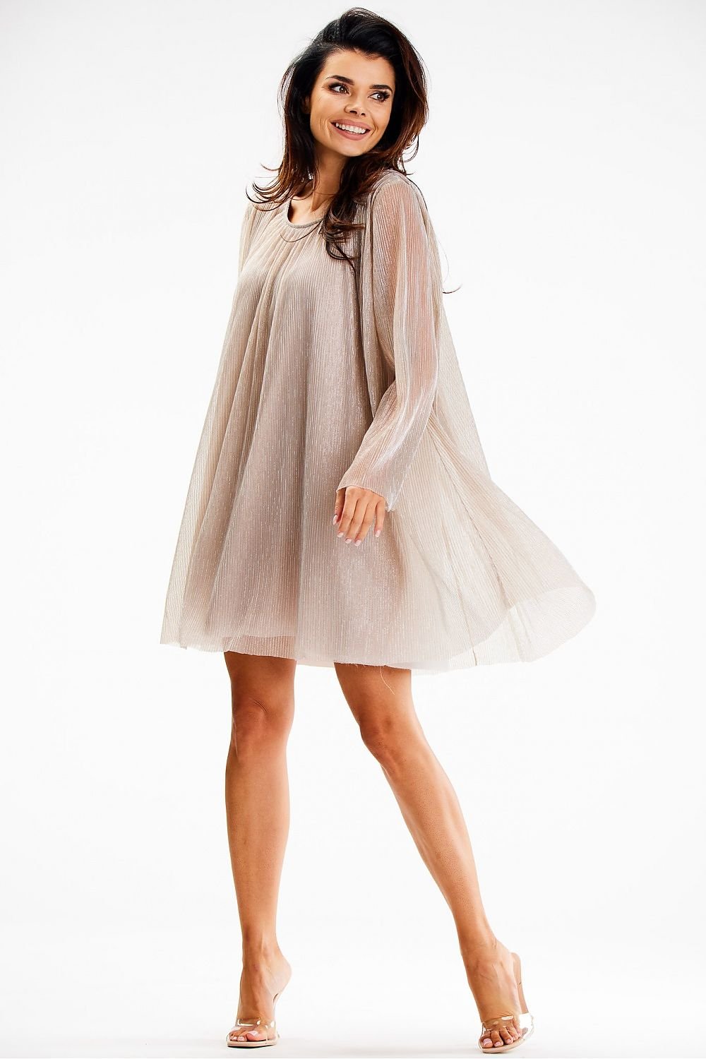 green satin evening dress view 10