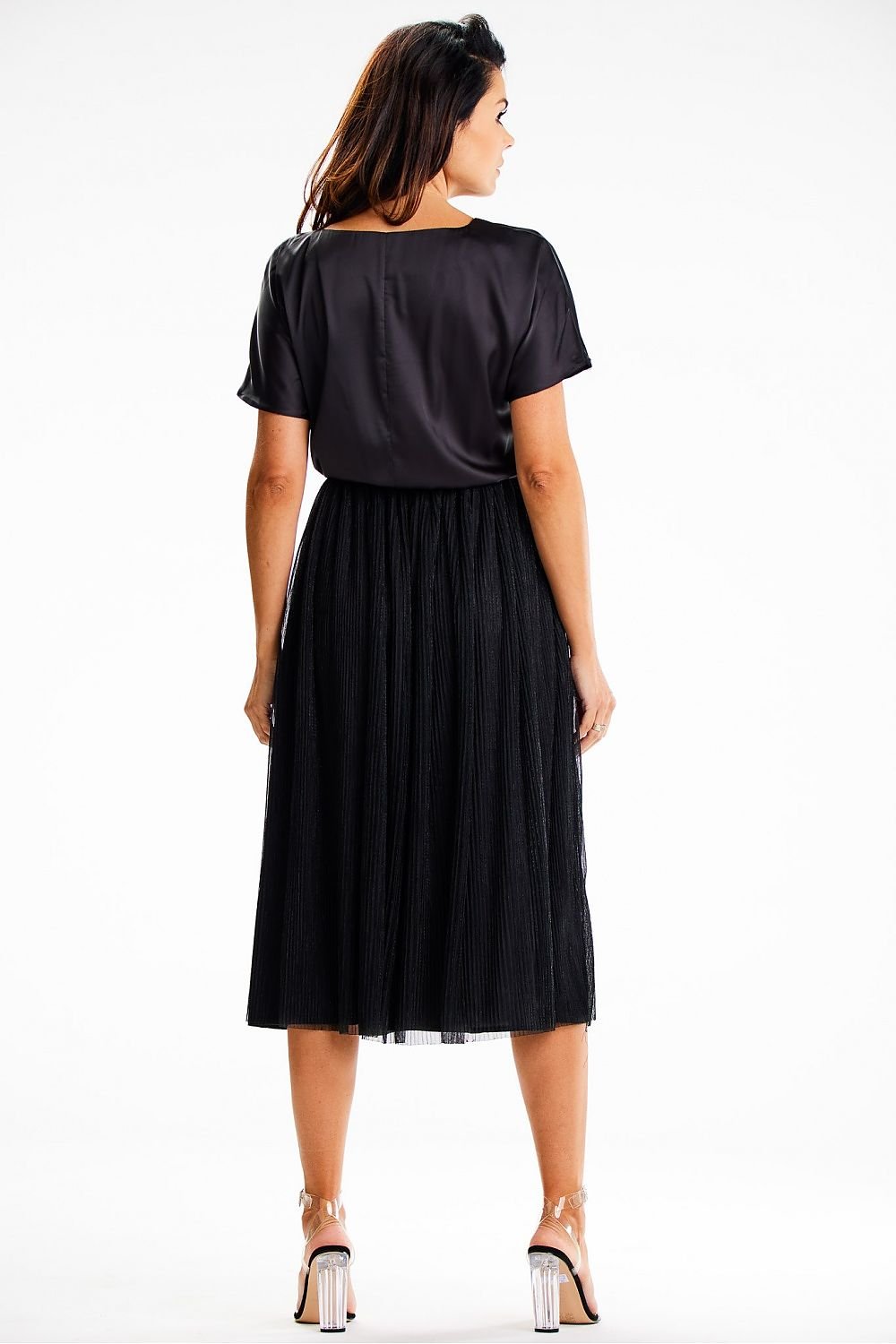 green wrap satin evening dress view 10