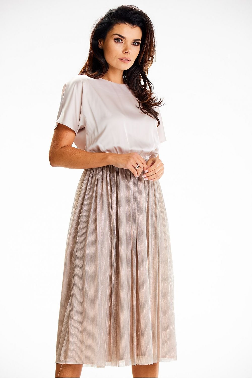 green wrap satin evening dress view 11