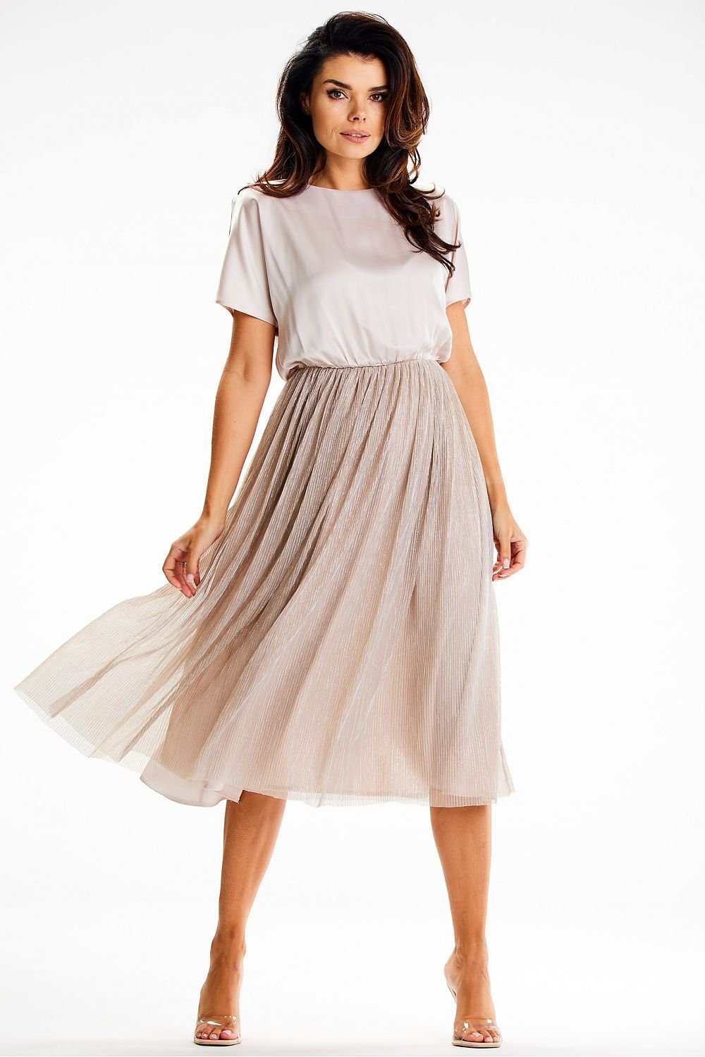 green wrap satin evening dress view 12