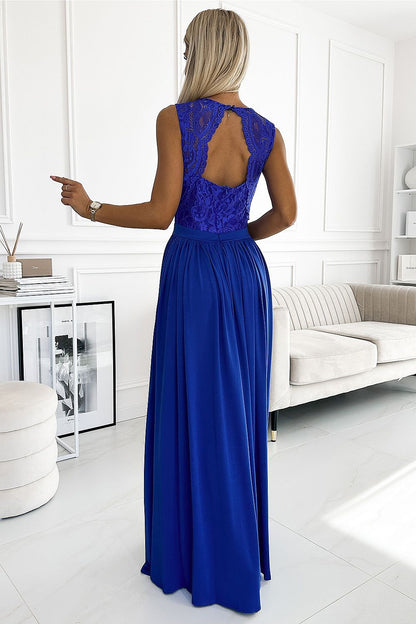 navy blue lace maxi long dress view 20