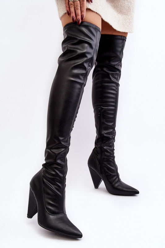 black musketeer boots front view