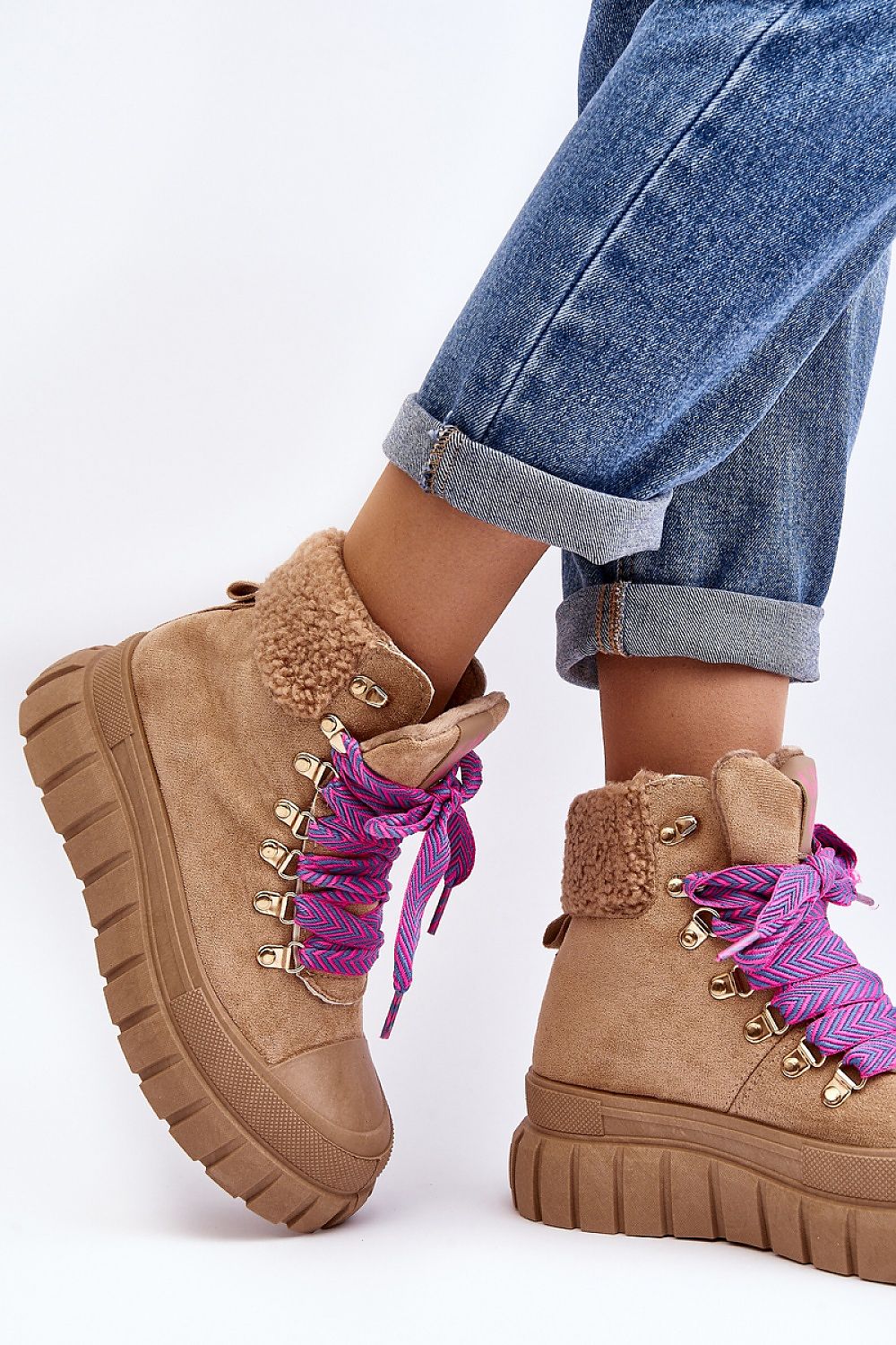 brown lace trapper shoes alternate angle