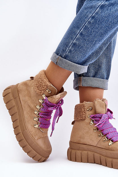 brown lace trapper shoes alternate angle