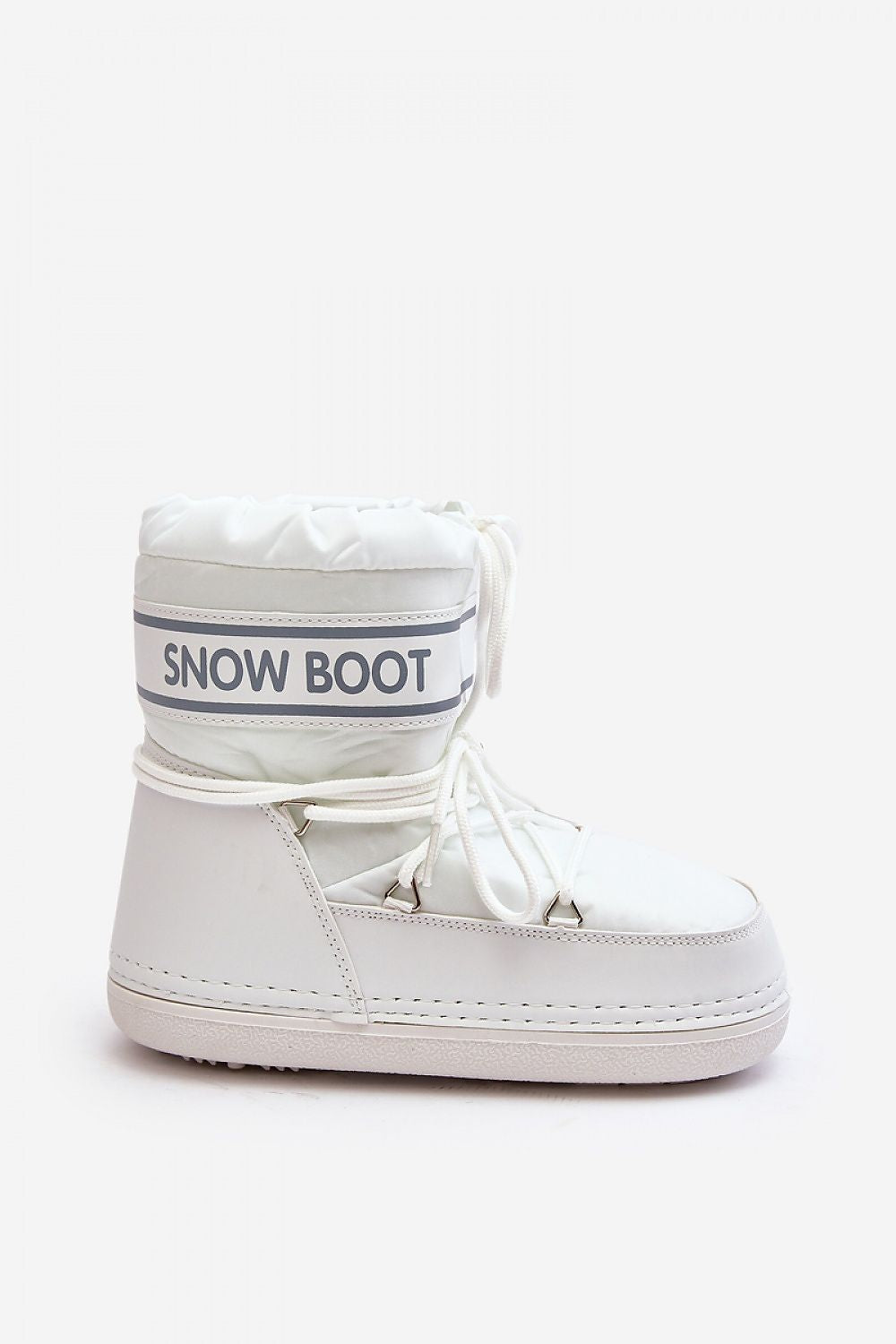 white snow boots detail view