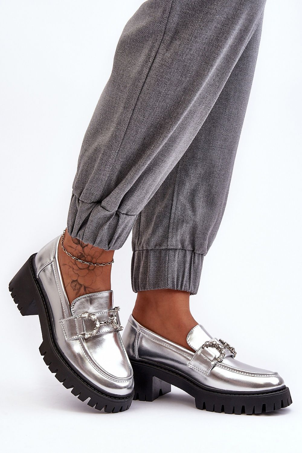 grey heeled low shoes alternate angle