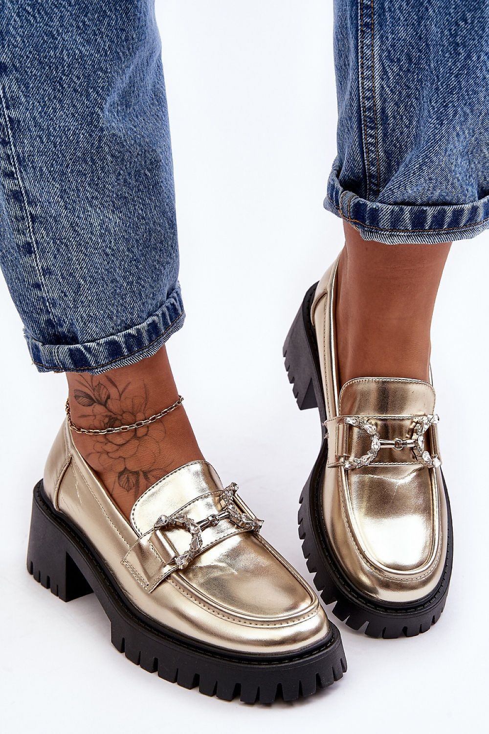 grey heeled low shoes side view