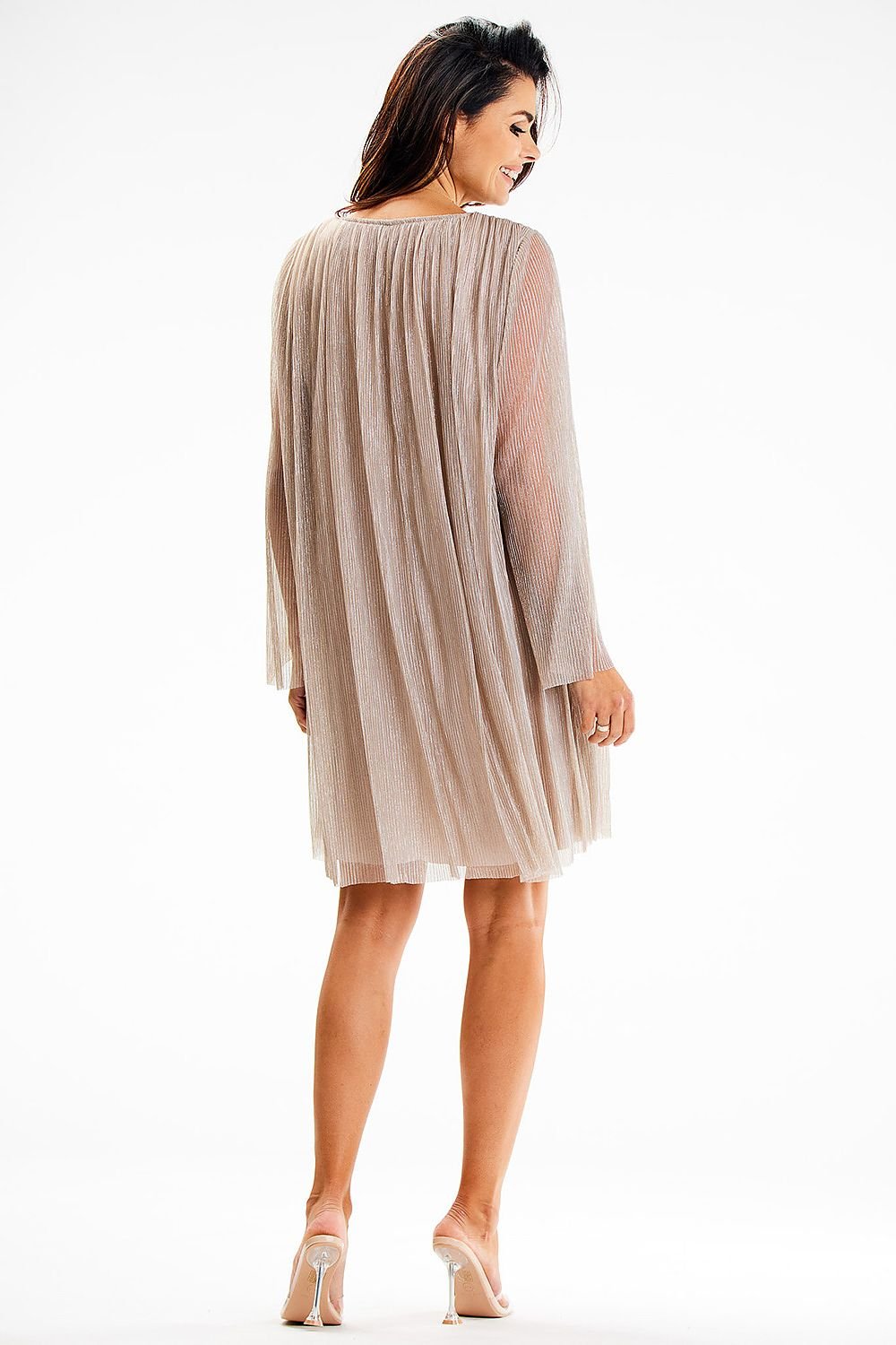 green satin evening dress view 11