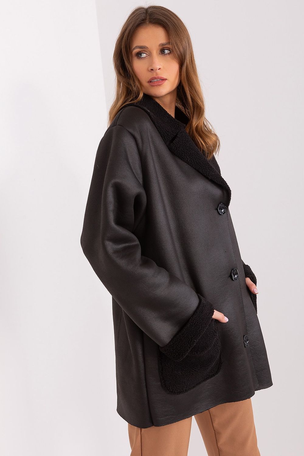 black long sleeve jacket alternate angle