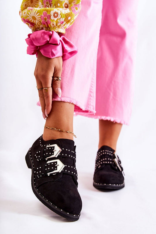 black low shoes front view