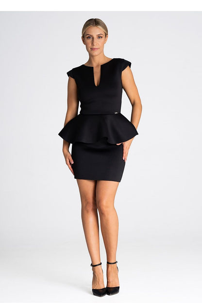 black pencil evening dress front view