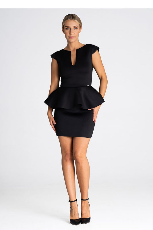black pencil evening dress front view
