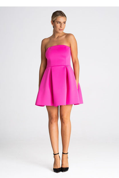 pink flared cocktail dress alternate angle