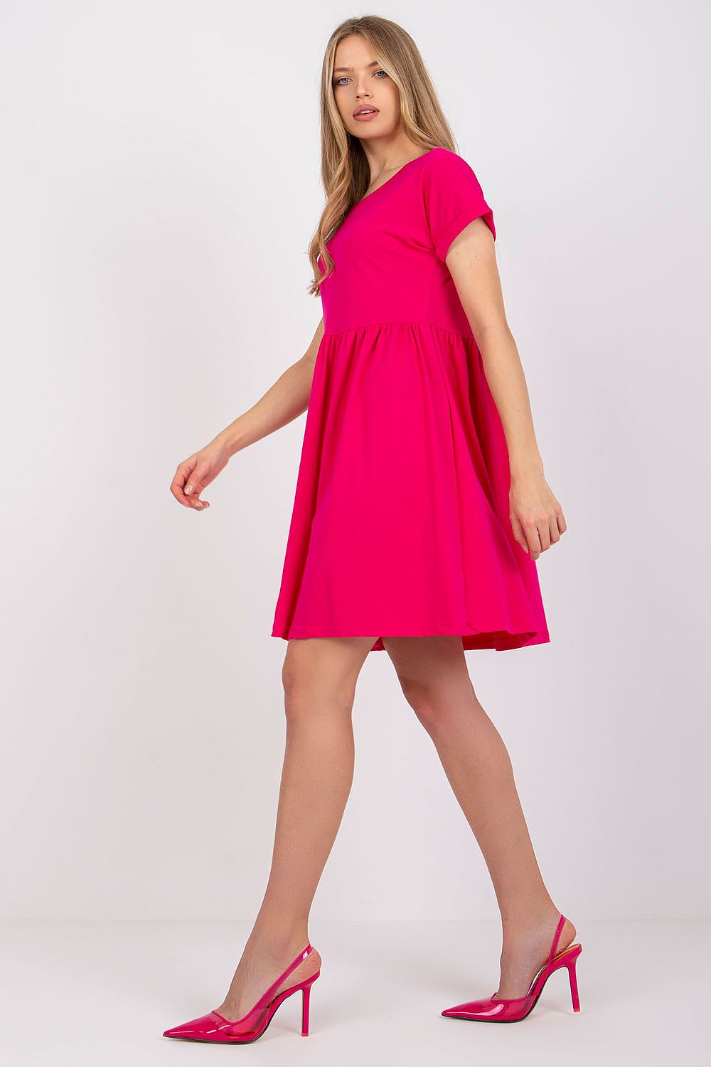 Women's Pink, Violet, and Red Daydress side view