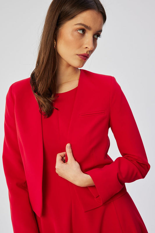 long sleeve red long sleeve jacket front view