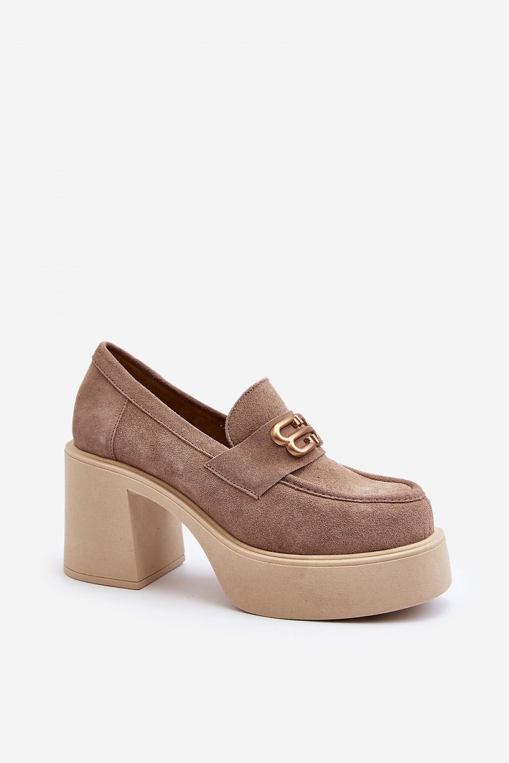 pink heeled low shoes side view