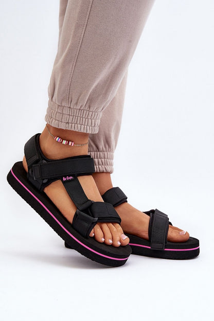 black sandals front view