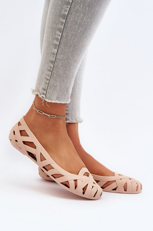 beige ballet flats front view