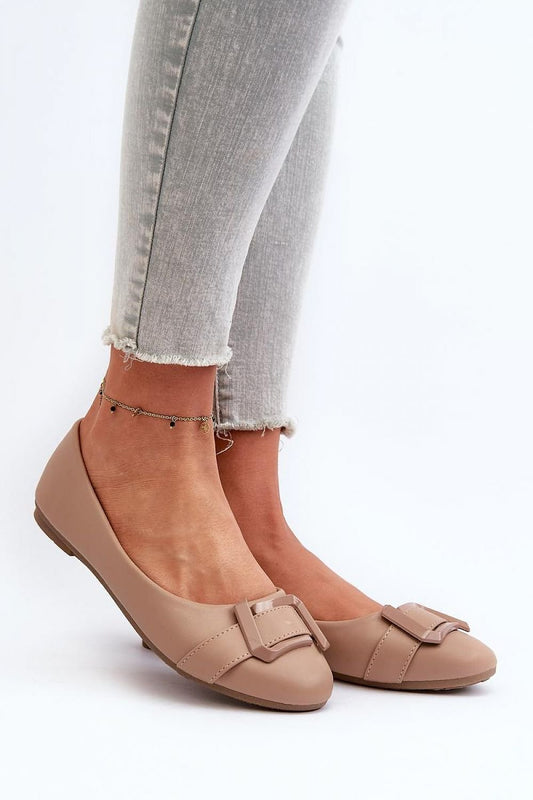 beige ballet flats front view