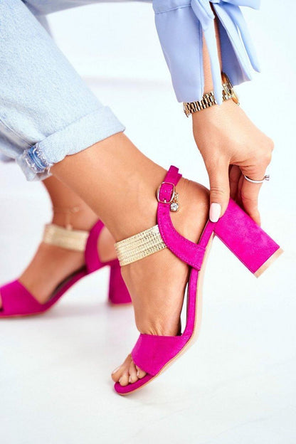 pink heel sandals alternate angle