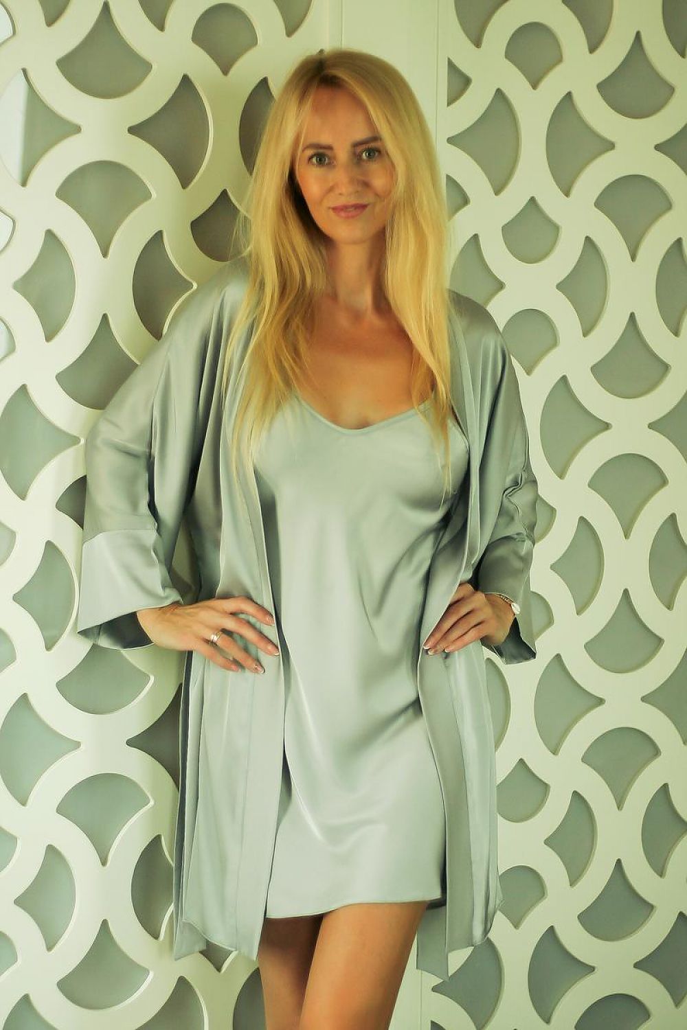 red satin maxi sexy shirt view 9