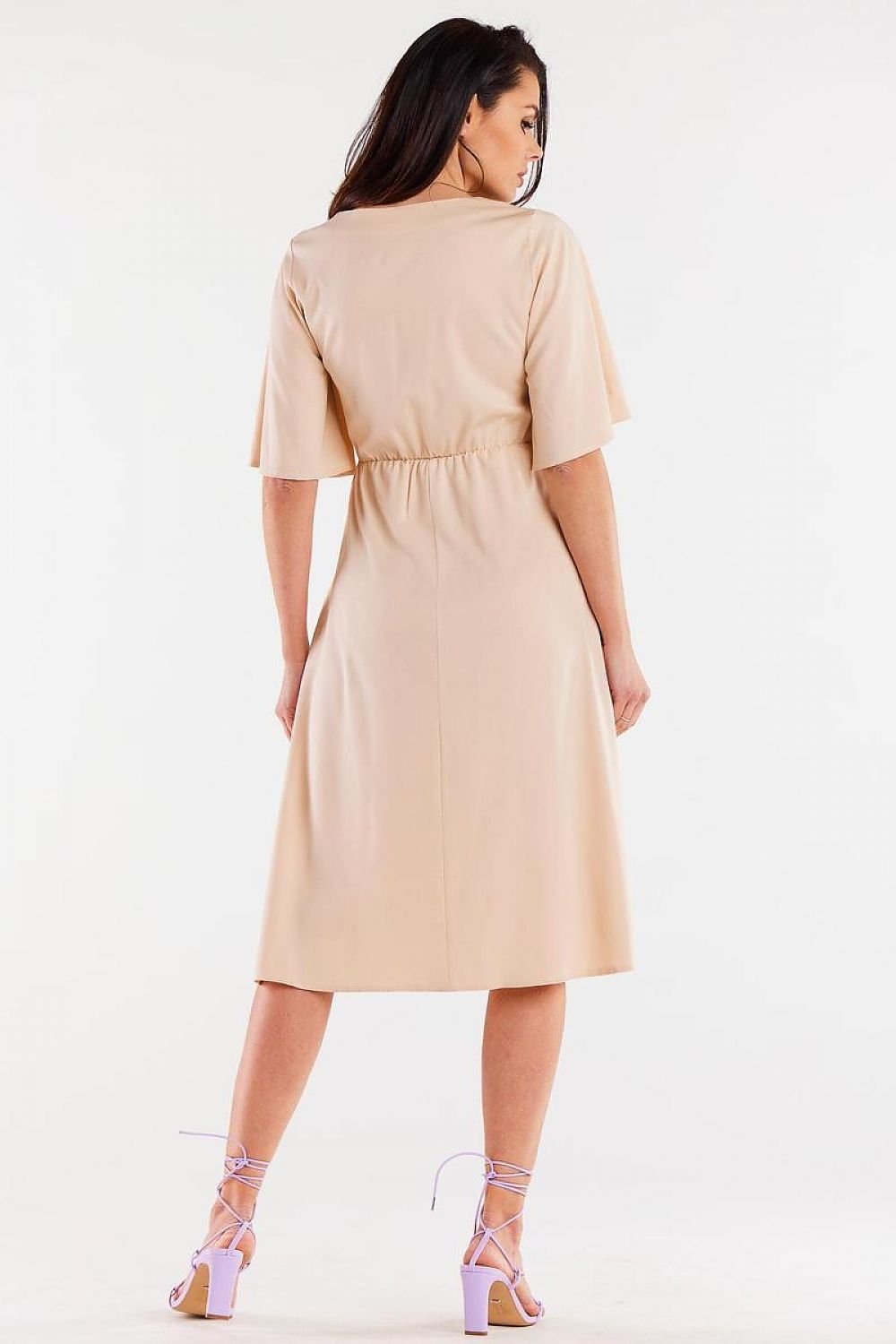beige flared day dress view 7