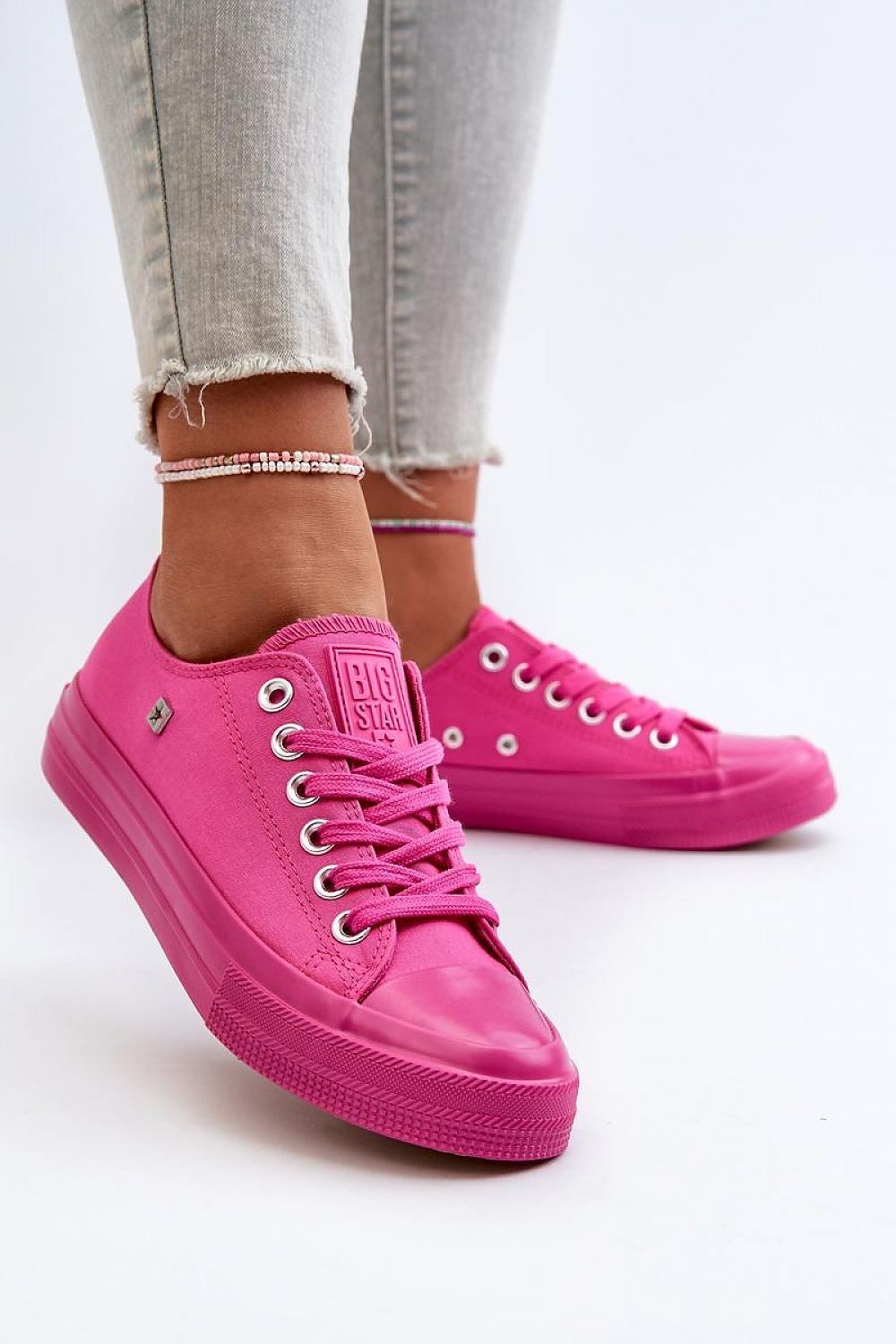 pink mini sneakers front view