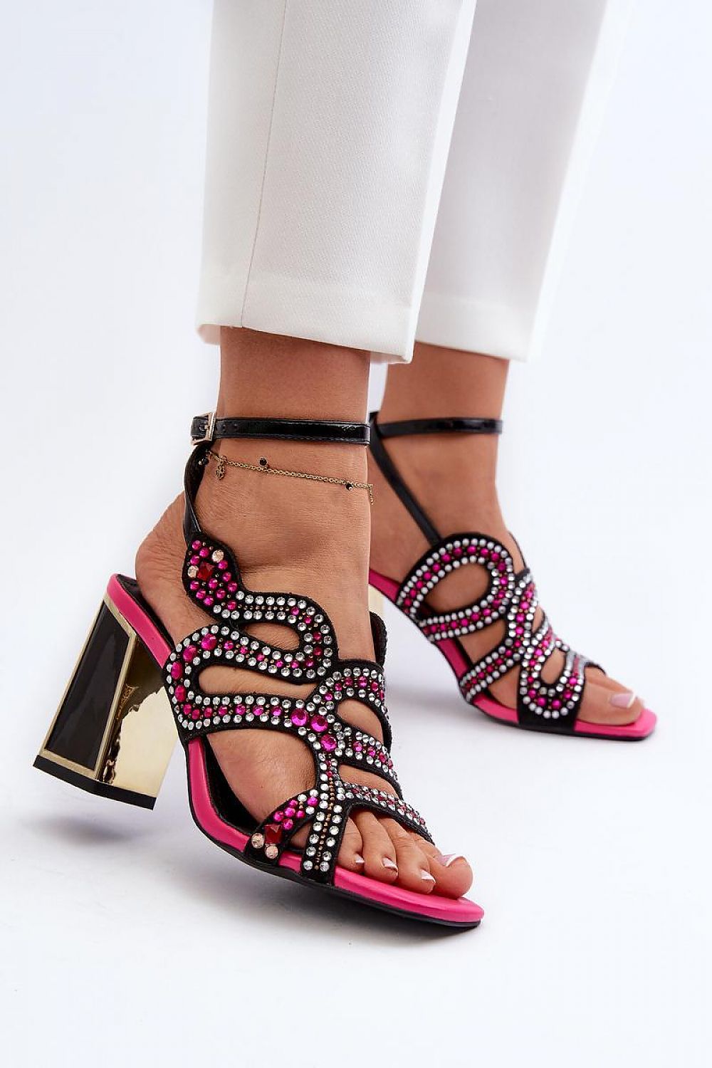 black heel sandals alternate angle