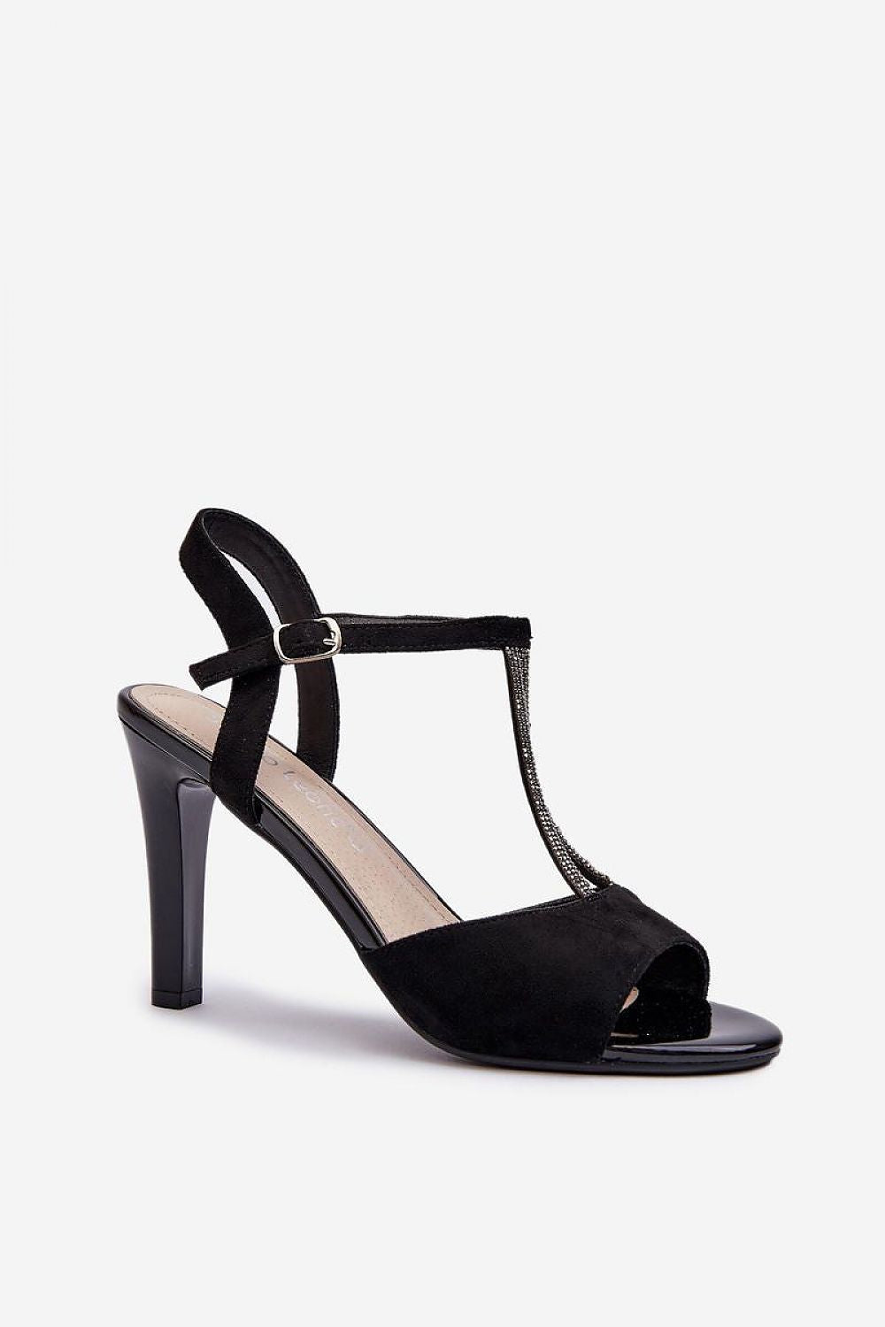 Black Mini Heel Sandals