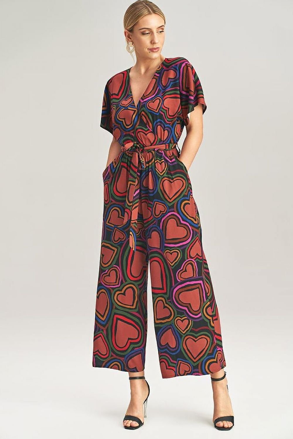 multicolor wrap suit front view