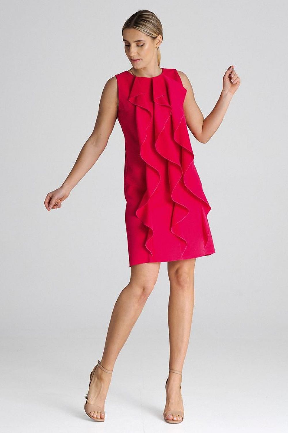 black ruffle sleeveless cocktail dress view 9