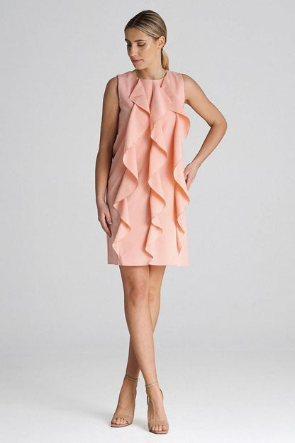 black ruffle sleeveless cocktail dress view 15