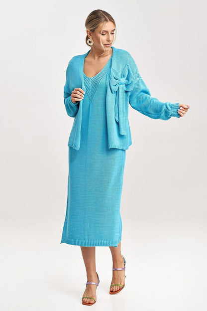 beige long sleeve midi matching set view 13