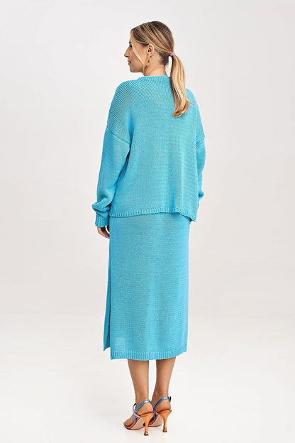 beige long sleeve midi matching set view 15