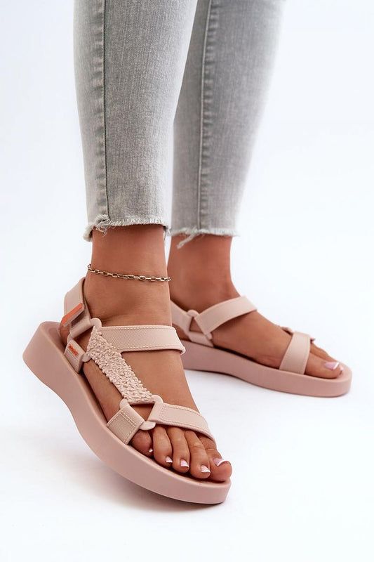 pink sandals front view